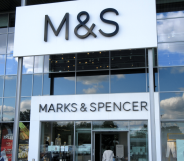 A picture of a Marks & Spencer storefront with the words 'Marks & Spencer' and 'M&S' displayed on the building