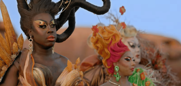 Drag Race icons Bob the Drag Queen, Shangela and Eureka stand side by side in a trailer for HBO series We're Here
