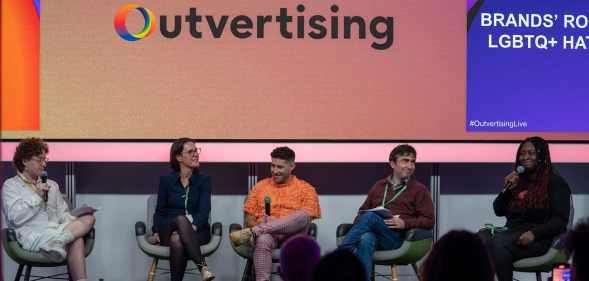 A picture of a panel discussion run by Outvertising about hate in the media and the role advertisers need to play.