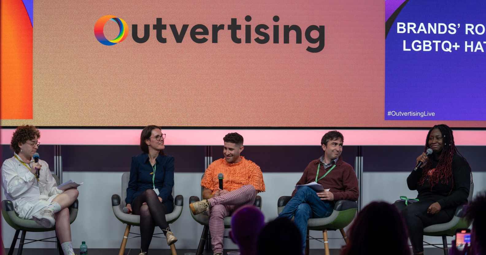 A picture of a panel discussion run by Outvertising about hate in the media and the role advertisers need to play.