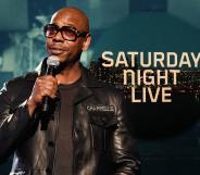 Dave Chappelle and the words Saturday Night LIve