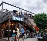 A photo of people enjoying drinks at BrewDog, a brewery and pub chain