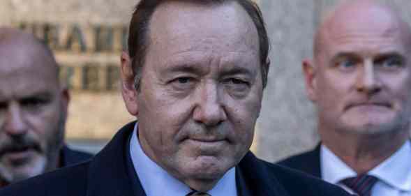 US actor Kevin Spacey is photographed as he leaves leaves a federal courthouse in New York