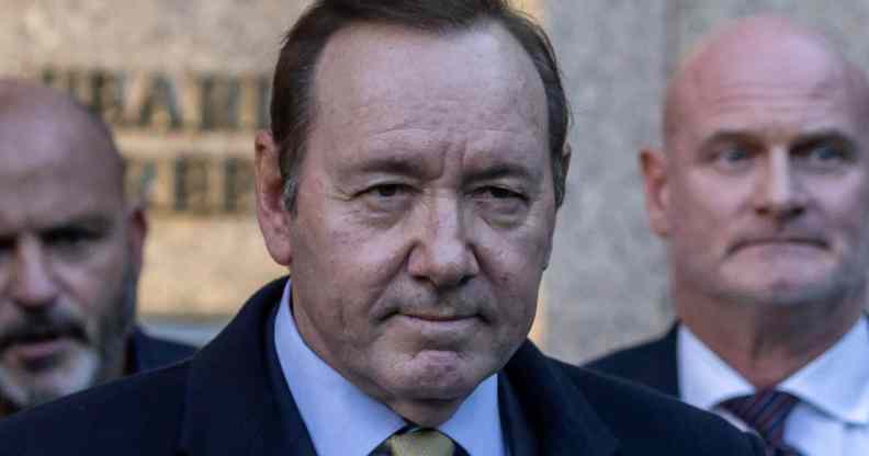 US actor Kevin Spacey is photographed as he leaves leaves a federal courthouse in New York