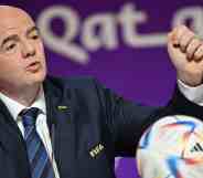 FIFA President Gianni Infantino speaks during a press conference ahead of opening match of the FIFA World Cup Qatar 2022 in Doha, Qatar on November 19, 2022.