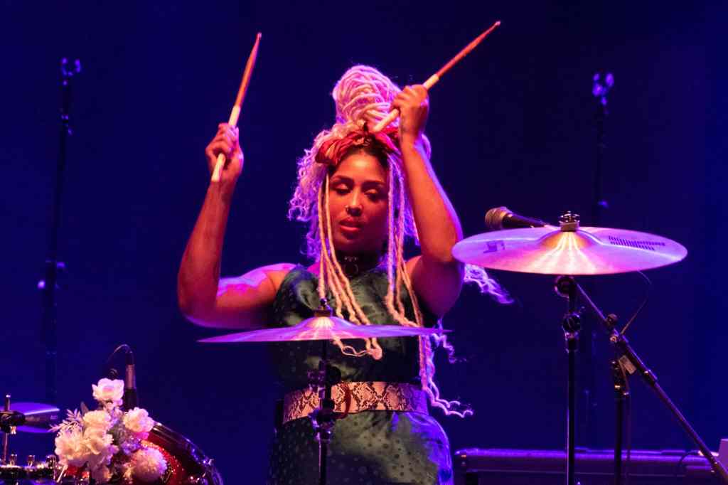 Queer punks Chardine Taylor-Stone of Big Joanie performs on stage at Usher Hall (Roberto Ricciuti/Redferns)