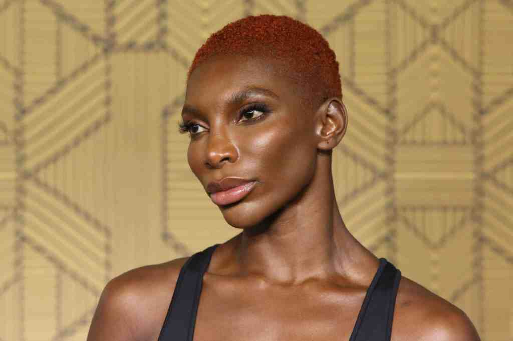 Michaela Coel attends the "Black Panther: Wakanda Forever" European Premiere.
