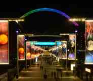 Wembley Stadium rainbow coloured arch