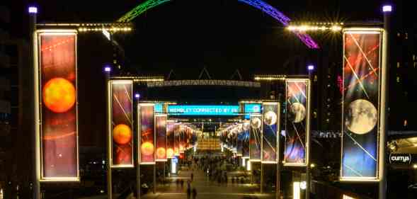 Wembley Stadium rainbow coloured arch
