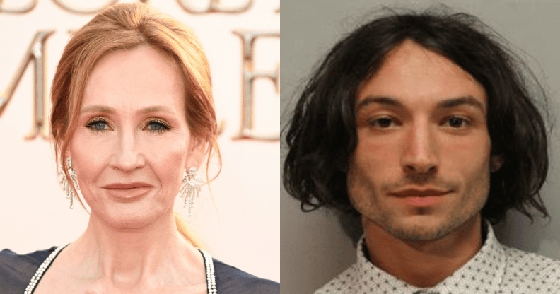 JK Rowling and Ezra Miller