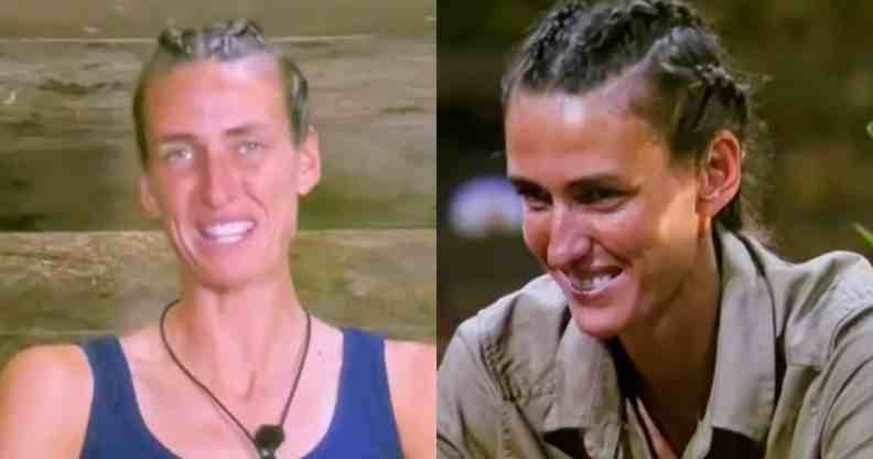 Jill Scott reacts to letter from partner Shelly Unitt. (ITV/'m A Celeb)