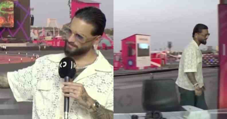 Maluma storms our of interview about human rights abuses at Qatar World Cup. (KEN/BBC)