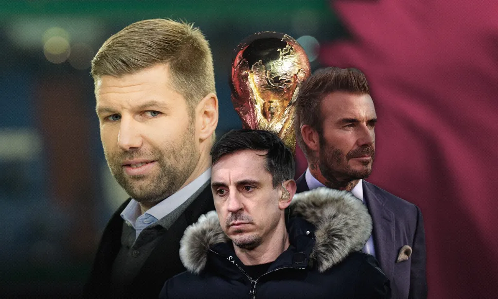 Thomas Hitzlsperger, Gary Neville and David Beckham around the World Cup