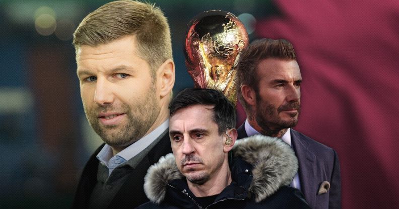 Thomas Hitzlsperger, Gary Neville and David Beckham around the World Cup