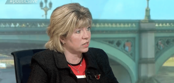 A screenshot of minister for women Maria Caulfield from BBC's Politics Live show