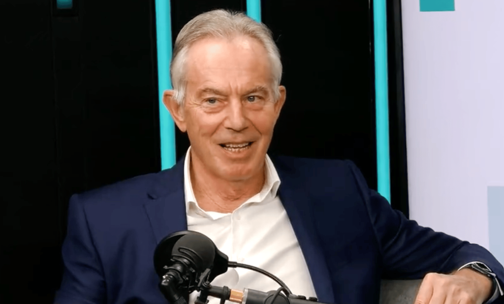 Former Prime Minister Tony Blair appears on The News Agents podcast