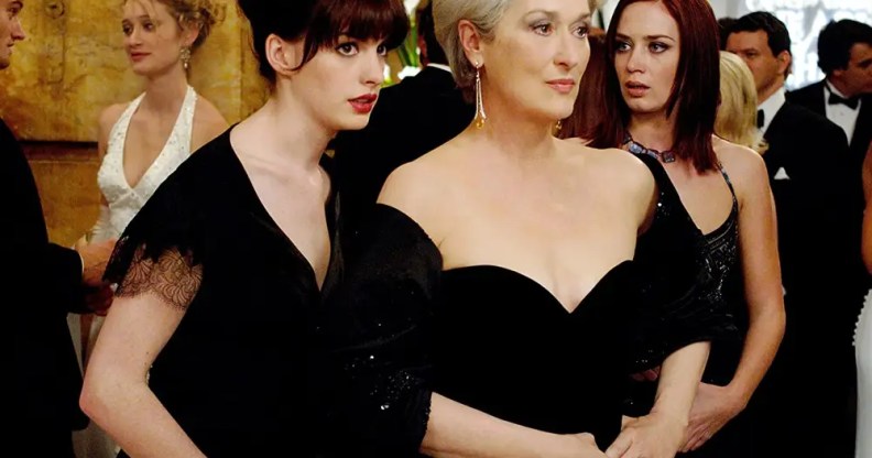 Emily Blunt, Anne Hathaway and Meryl Streep in Devil Wears Prada.