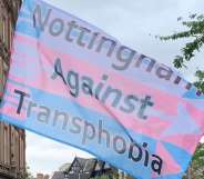 Nottingham Against Transphobia flag