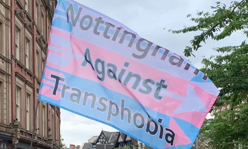 Nottingham Against Transphobia flag