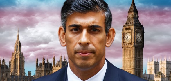 Rishi Sunak in front of Houses of Parliment