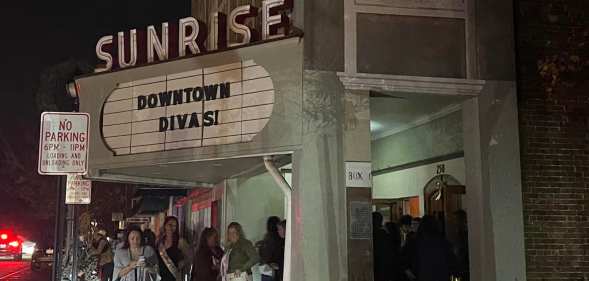The Sunrise theatre in North Carolina in darkness after the power cut