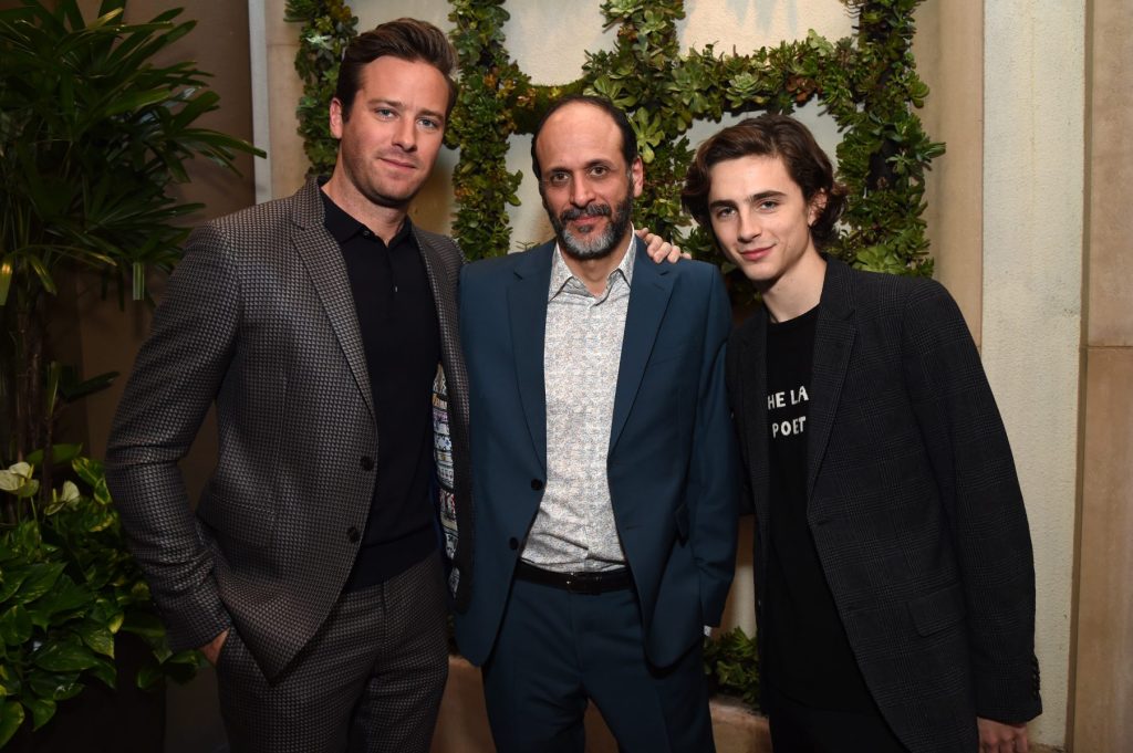Armie Hammer with Luca Guadagnino and Timothée Chalamet at the 2018 AFI awards
