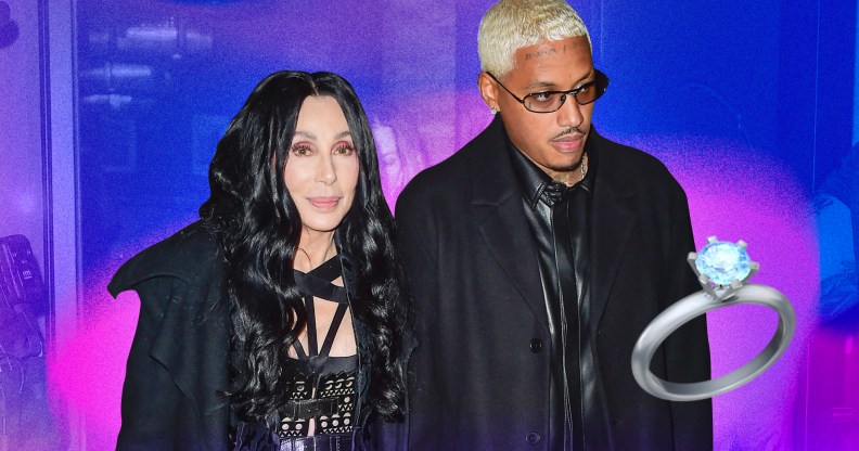 Cher and Alexander Edwards spark rumours they are engaged. (Getty)