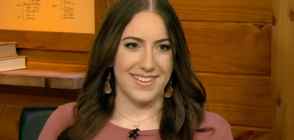 A still of Chaya Raichik, LibsOfTikTok founder, on Fox New wearing a pink top and smiling