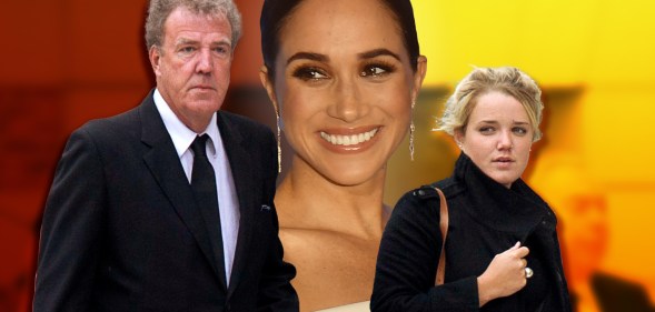 Jeremy Clarkson pictured in a mock-up graphic with Meghan, the Duchess of Sussex, and his daughter Emily Clarkson