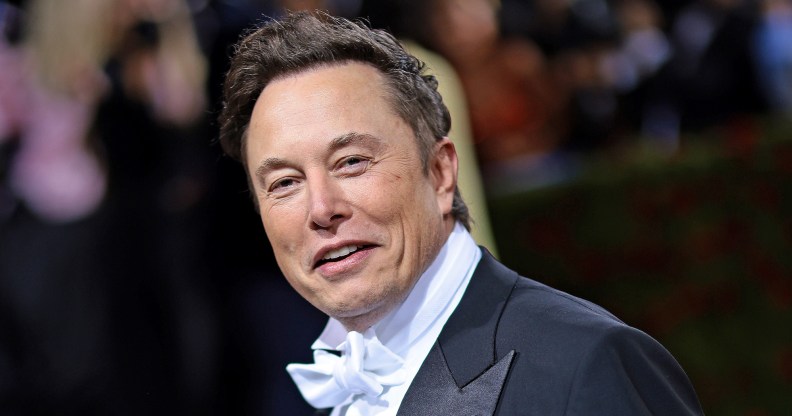A photo of Elon Musk wearing a tuxedo at the 2022 Met Gala