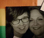 Lyra McKee and her partner Sara Canning pictured posing for a photograph together in a still image from the documentary Lyra.