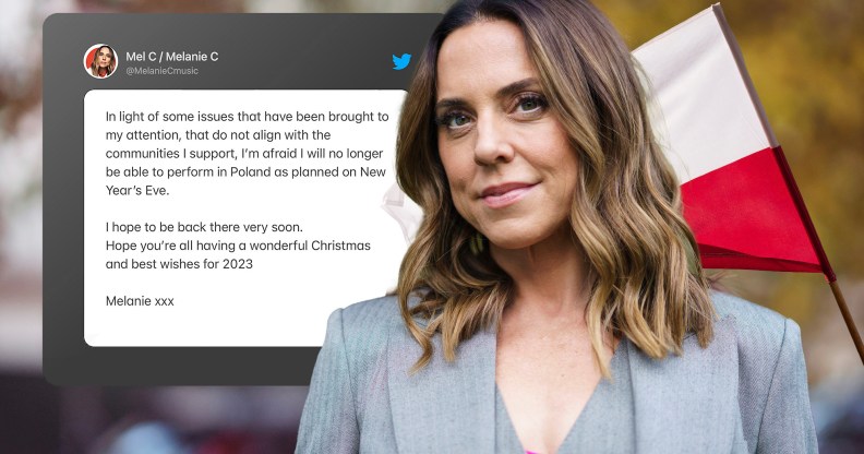 Mel C cancels Poland gig to support LGBTQ+ community. (Getty/Mel C/Twitter)