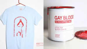 T-shirt made from special ink infused with gay men's blood
