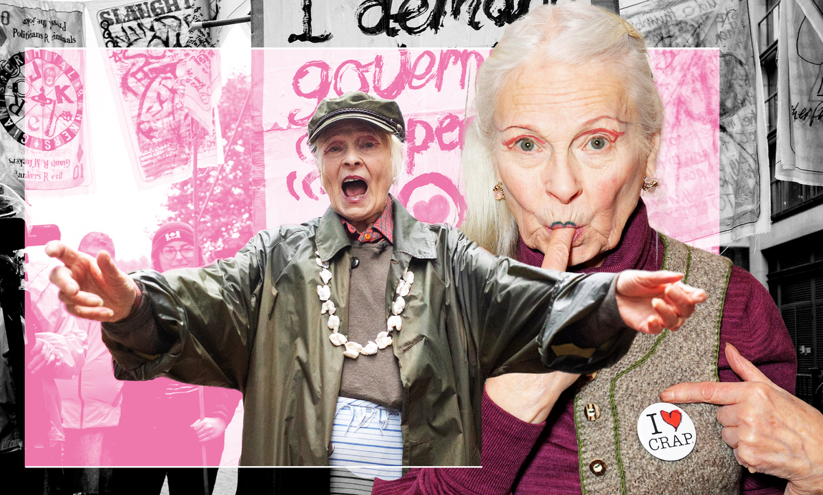 Collage of photos of Vivienne Westwood