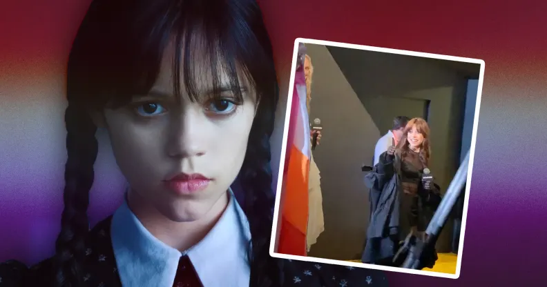 Was Jenna Ortega waving at a lesbian flag?