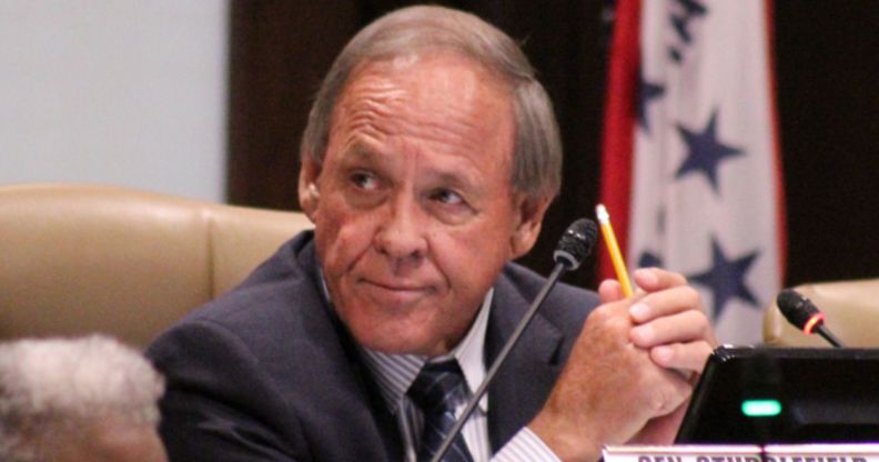 Arkansas senator Gary Stubblefield sits during a hearing.