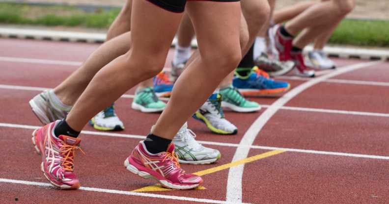 Athletes running a race