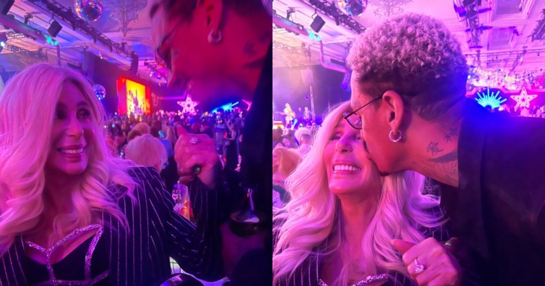 Cher (L) and boyfriend Alexander Edwards (R). (Twitter/Cher)