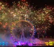 Fireworks go off around the London Eye in the colours of the rainbow during London's New Year's Eve celebrations. The display included a segment celebrating 50 years of LGBTQ+ Pride in the UK