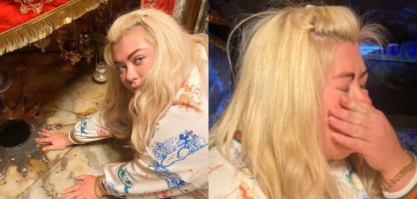 Gemma Collins breaks down crying at birthplace of Jesus. (Instagram/@Gemma Collins)