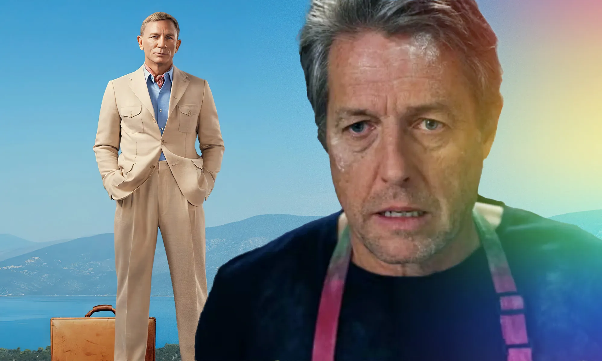 Hugh Grant says Glass Onion character is married to Benoit Blanc