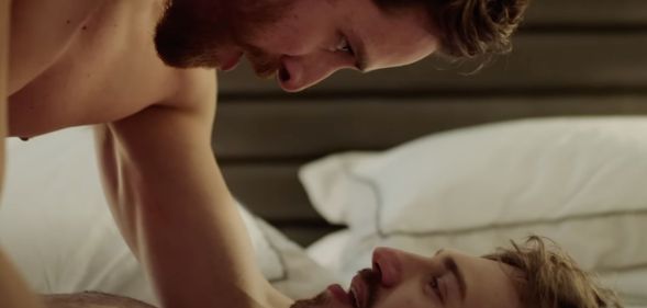 Screenshot from gay rugby drama In From The Side.