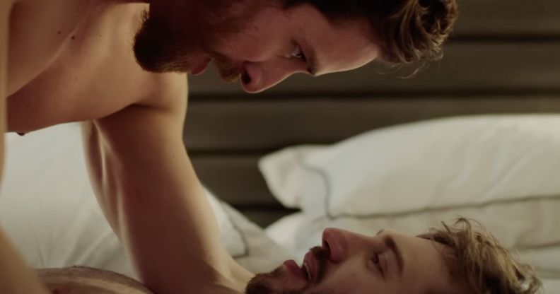 Screenshot from gay rugby drama In From The Side.