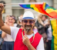 A man celebrating Dublin Pride