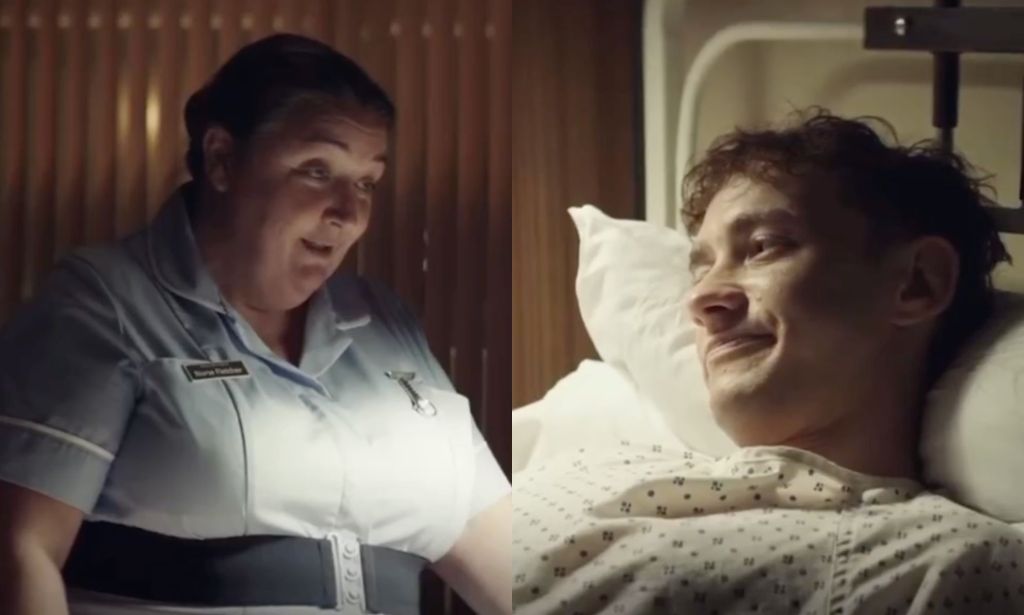 A deleted scene from It'a A Sin featuring nurse Eileen Morris-Jones and Olly Alexander's character Ritchie