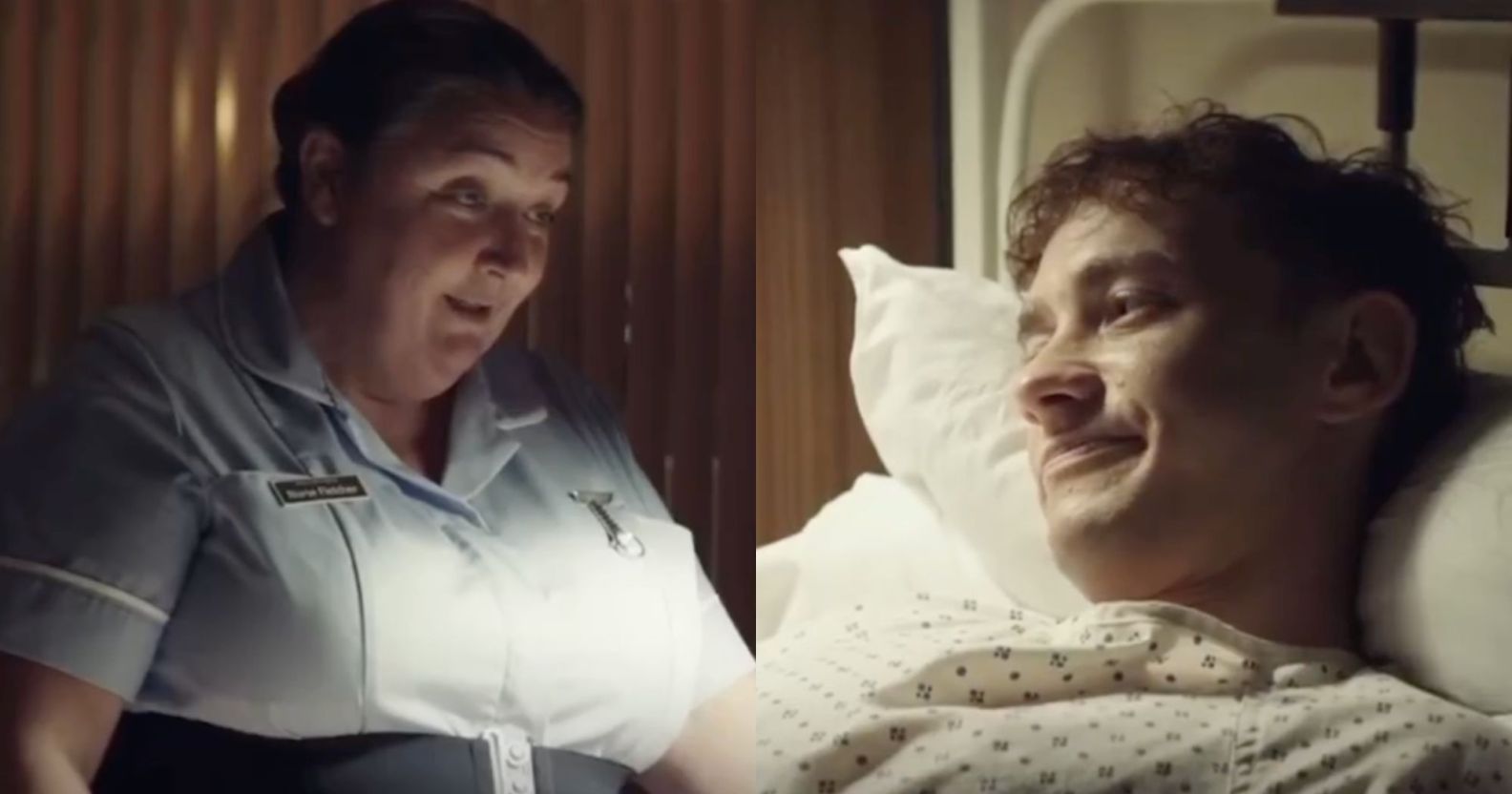 A deleted scene from It'a A Sin featuring nurse Eileen Morris-Jones and Olly Alexander's character Ritchie