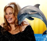 Jennifer Coolidge and a dolphin.