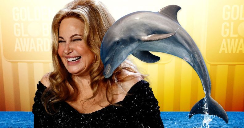 Jennifer Coolidge and a dolphin.