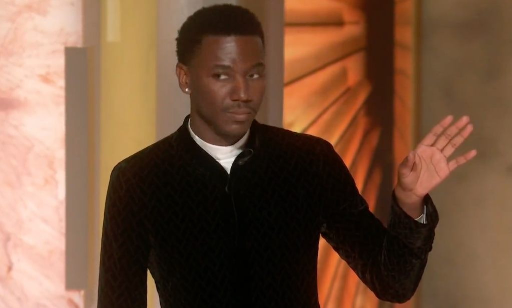 Jerrod Carmichael presenting at the Golden Globe awards.