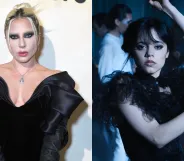 Lady Gaga (L) and Wednesday (R). (Getty/Netflix)
